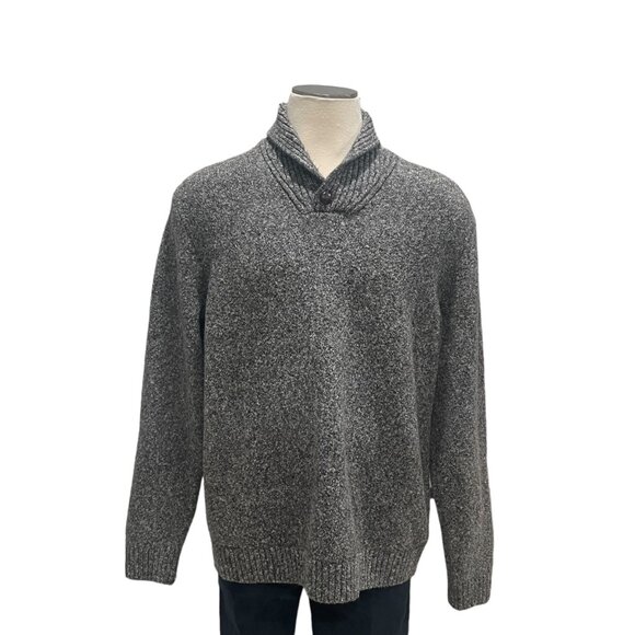 Old Navy XXL Gray Shawl Collar Sweater Marled Knit Fall Layers Cozy Grandpa Core - Picture 11 of 11